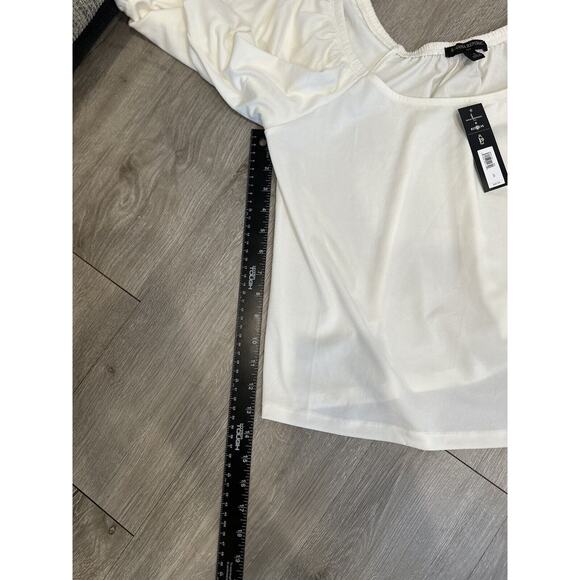 Women’s White Blouse Small Puff Sleeve NWT‎ Banana Republic X Reprive - Picture 5 of 6